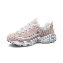 Skechers Women's D'Lites Memory Foam Lace-up Sneaker Pink White