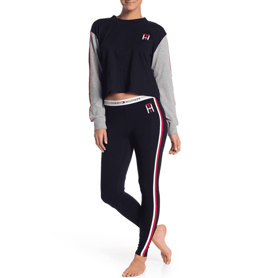 Tommy Hilfiger Colorblocked Logo Full Length Leggings, Created for Macy's -  ShopStyle Activewear Pants