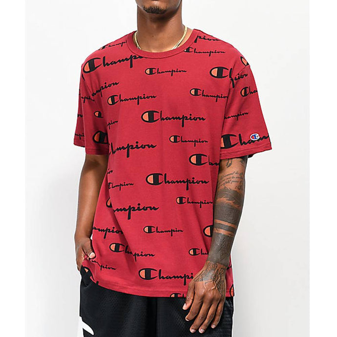Champion Life Mens Heritage Tee, All Over Logo