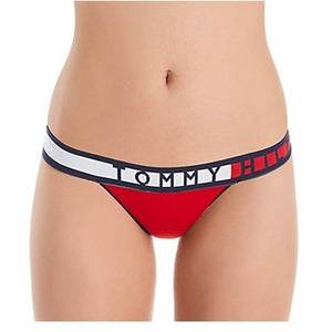 New! Tommy Hilfiger Women's Seamless Thong Underwear Panty, Apple RED, L